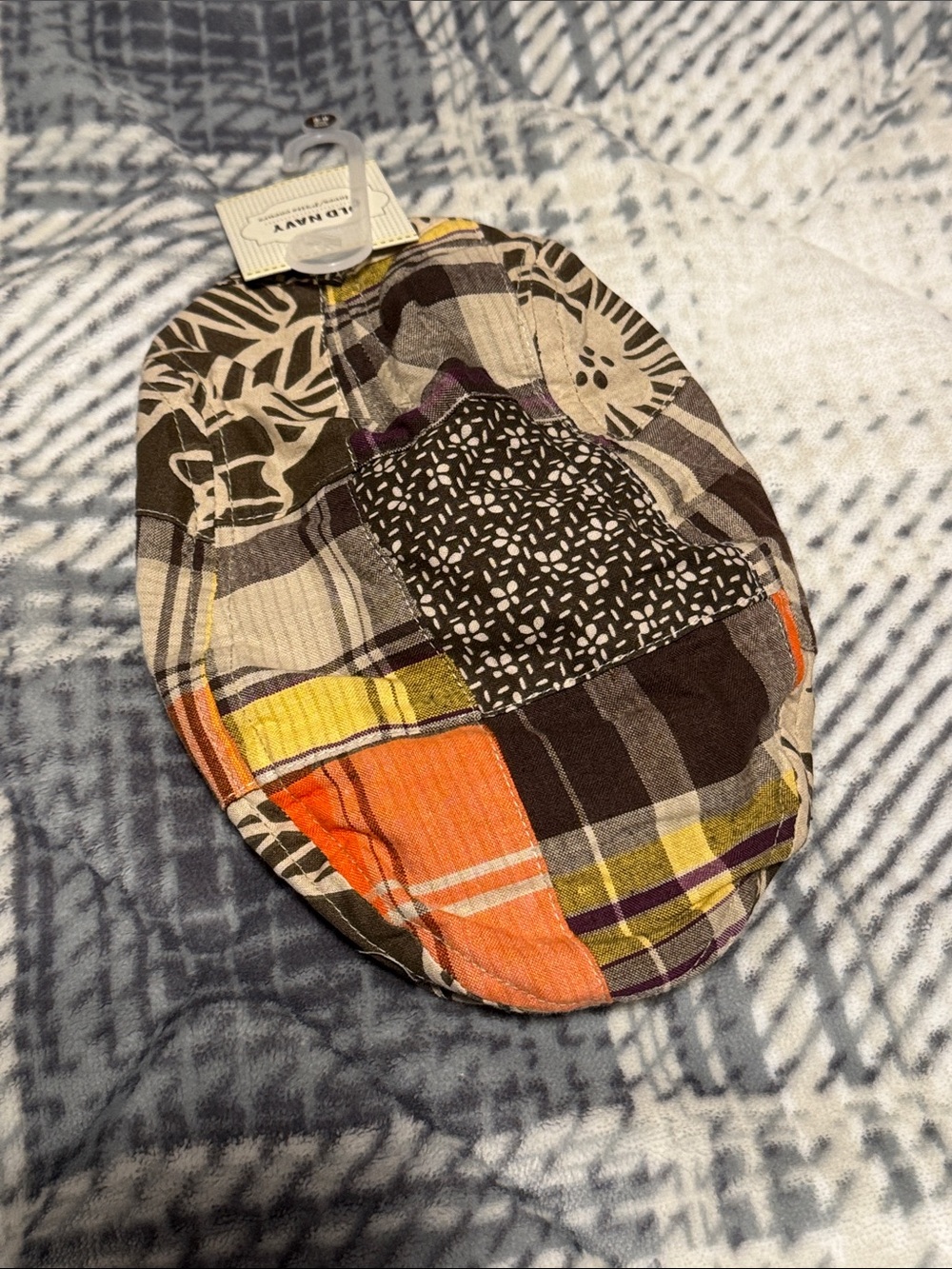 NWT Old Navy Kids Patchwork Bucket Hat - Orange, Brown, Yellow, Purple